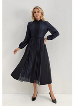 Deep Navy Bloom Midi Dress