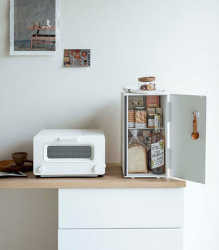 Bread Box - Vertical - Steel + Wood - By Baano