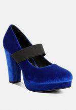 Krause High Block Heel Velvet Pumps London Rag International
