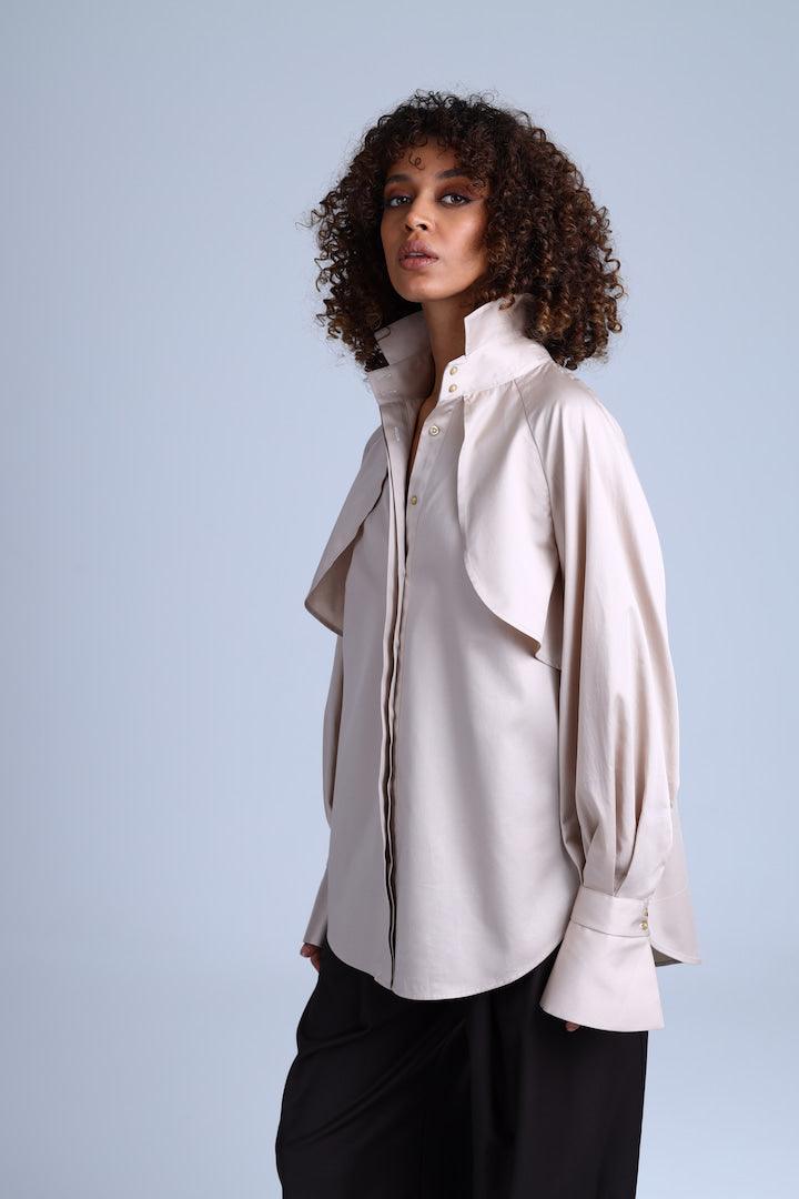 Diva Business Style Beige Organic Cotton Shirt ETNA