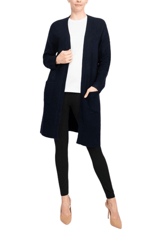 Velvet Heart Open Front Long Sleeve Ribbed Cuffs and Hem Knit Oversize Cardigan with Pockets - Glamourous Grace