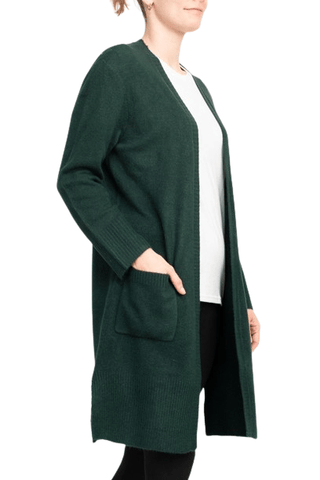 Velvet Heart Open Front Long Sleeve Ribbed Cuffs and Hem Knit Oversize Cardigan with Pockets - Glamourous Grace