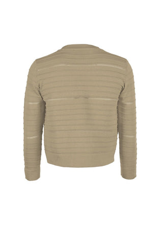 Nina Leonard Banded Long Sleeve Ribbed Knit Bolero - Glamourous Grace