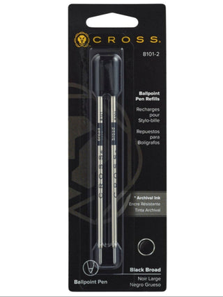 Ballpoint Pen Refill - Black - Broad - Dual Pack - By Baano
