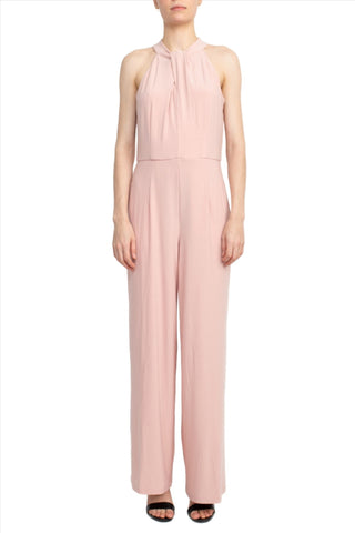 Nina Leonard Crossed Neck Sleeveless Keyhole Back Solid Jersey Jumpsuit - Glamourous Grace