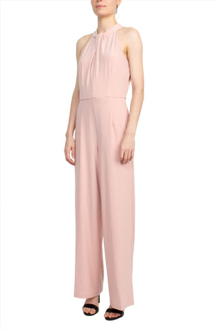 Nina Leonard Crossed Neck Sleeveless Keyhole Back Solid Jersey Jumpsuit - Glamourous Grace