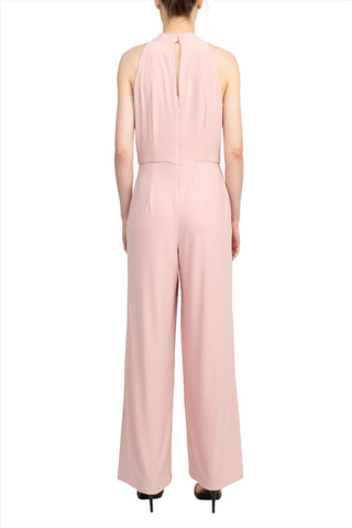 Nina Leonard Crossed Neck Sleeveless Keyhole Back Solid Jersey Jumpsuit - Glamourous Grace