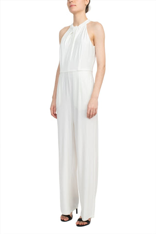Nina Leonard Crossed Neck Sleeveless Keyhole Back Solid Jersey Jumpsuit - Glamourous Grace