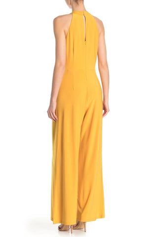 Nina Leonard Crossed Neck Sleeveless Keyhole Back Solid Jersey Jumpsuit - Glamourous Grace