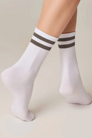 Conte Cotton Long Socks Active 157 - Lurex Stripes - By Baano