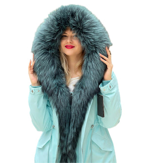 Genuine Silver Fox Fur Parka with Rabbit Fur Insulation - By Baano
