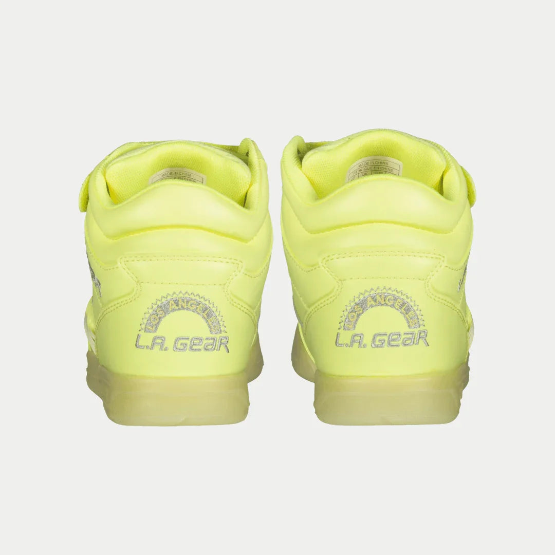 LA Gear Women’s Flame Hightop | Neon Yellow Glow