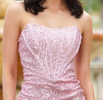 Gia Sequin Corset Mini Dress - Rose - By Baano