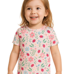 Ladybug Flower Garden Summer Pajama Set - By Baano