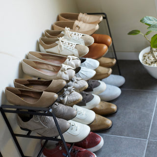 Three-Tier Expandable Shoe Rack (18" H)  - Steel - By Baano