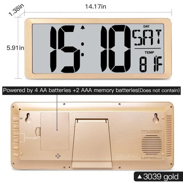 Large Digital Wall Clock Modern Design Home Vintage Wall Clock Digital Smart  Large Digital Wall Clock, Battery Operated Alarm Clocks for Bedroom Home Decor Count Up & Down Timer Arabic Numerals Night Light Wall Clock Stevvex