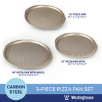 Pizza Pan Set, Carbon Steel, 3-pc (2x12" + 1x14" Pans)