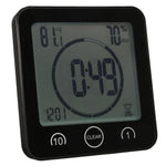 LCD Screen Waterproof Digital Bathroom Digital Bathroom Shower Kitchen Clock Timer with Alarm Waterproof for Water Splashes Visual Countdown Timer Time Management  Wall Clock Temperature Humidity Countdown Time Function Wash Shower Hanging Clocks Timer Stevvex