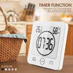 LCD Screen Waterproof Digital Bathroom Digital Bathroom Shower Kitchen Clock Timer with Alarm Waterproof for Water Splashes Visual Countdown Timer Time Management  Wall Clock Temperature Humidity Countdown Time Function Wash Shower Hanging Clocks Timer Stevvex