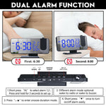 LED Digital Alarm Clock Projection Clock Radios Loud Ceiling Alarm Clock for Heavy Sleepers Snooze Dual Clock Bedside Dimmer with USB Charger Digital LED Clock FM Radio Table Electronic Desktop Clocks USB Wake Up FM Radio Time Projector Snooze Function Stevvex