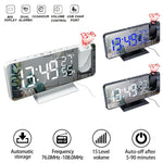 LED Digital Alarm Clock Projection Clock Radios Loud Ceiling Alarm Clock for Heavy Sleepers Snooze Dual Clock Bedside Dimmer with USB Charger Digital LED Clock FM Radio Table Electronic Desktop Clocks USB Wake Up FM Radio Time Projector Snooze Function Stevvex