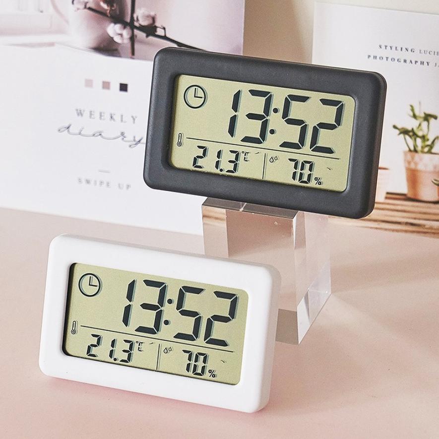 LED Digital Clock Digital Alarm Clock Battery Operated Small Desk Clocks with Smart Night Light Date Indoor Temperature LCD Electronic Clock for Bedroom  Electronic Digital Screen Desktop Clock for Home Office Backlight Snooze Desk Clocks Stevvex