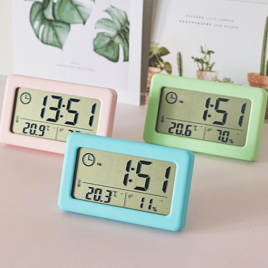 LED Digital Clock Digital Alarm Clock Battery Operated Small Desk Clocks with Smart Night Light Date Indoor Temperature LCD Electronic Clock for Bedroom  Electronic Digital Screen Desktop Clock for Home Office Backlight Snooze Desk Clocks Stevvex