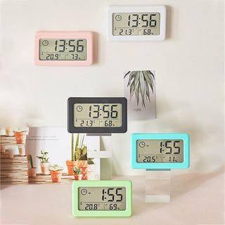 LED Digital Clock Digital Alarm Clock Battery Operated Small Desk Clocks with Smart Night Light Date Indoor Temperature LCD Electronic Clock for Bedroom  Electronic Digital Screen Desktop Clock for Home Office Backlight Snooze Desk Clocks Stevvex