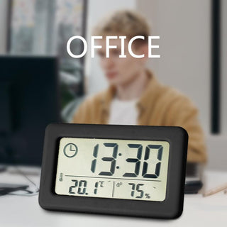 LED Digital Clock Digital Alarm Clock Battery Operated Small Desk Clocks with Smart Night Light Date Indoor Temperature LCD Electronic Clock for Bedroom  Electronic Digital Screen Desktop Clock for Home Office Backlight Snooze Desk Clocks Stevvex