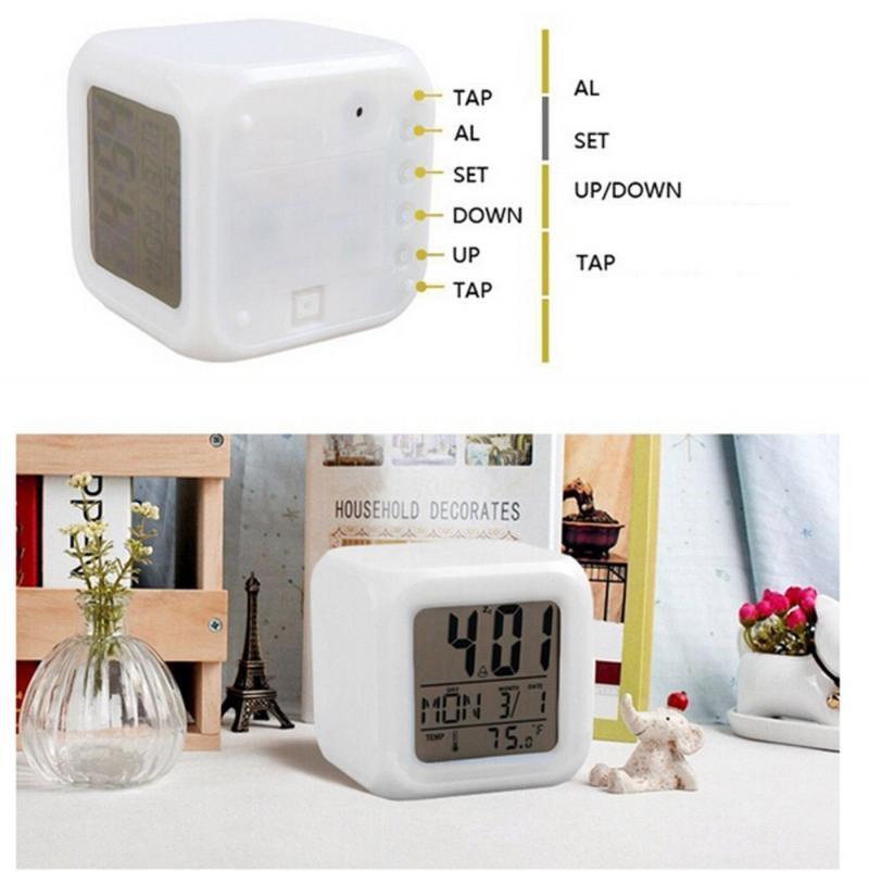LED Digital Smart Alarm Clock Electronic Desktop Clocks LCD Display Showing Time Alarm Date Bedside Alarm Clocks with Snooze for Bedroom Kitchen Office Battery Operated  Watch Table Electronic Desktop Clocks USB Wake Up Clock Wake Up Time Stevvex