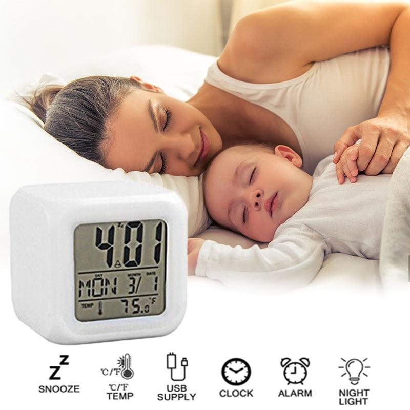 LED Digital Smart Alarm Clock Electronic Desktop Clocks LCD Display Showing Time Alarm Date Bedside Alarm Clocks with Snooze for Bedroom Kitchen Office Battery Operated  Watch Table Electronic Desktop Clocks USB Wake Up Clock Wake Up Time Stevvex
