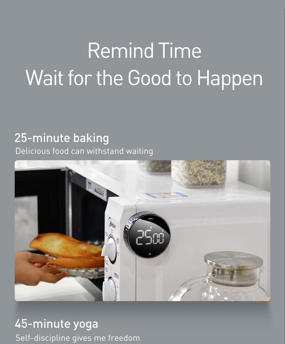 LED Magnetic Digital Timer For Kitchen Cooking Countdown Alarm Clock Digital Kitchen Timer, Large Magnetic LED Countdown Timer with Constant Light Function for classrooms 3-Level Volume Quiet Egg Timer for Children  Electronic Cooking Countdown Timer Stevvex