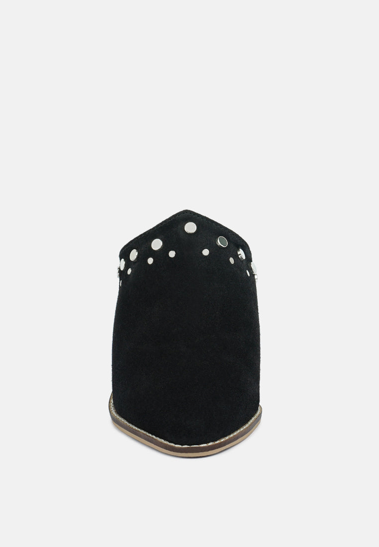 Leslie Stacked Heel Mules