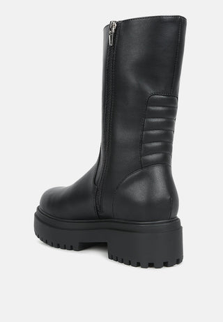 Lewisa Panelled Lug Sole Boots