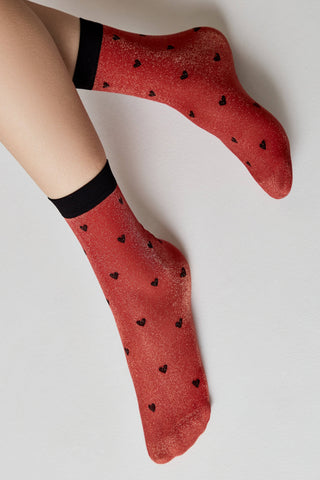 Shimmering Socks Conte Fantasy - "Hearts" Designs - By Baano