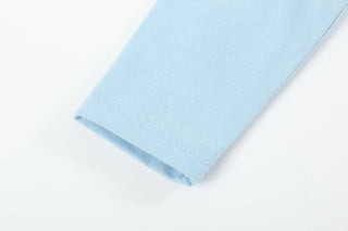 Light Blue Christmas Tree Smocked Knit Dress