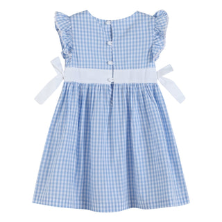 Light Blue Gingham A-Line Dress