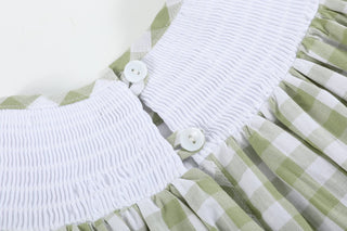 Light Green Alligator Smocked Bishop Dress