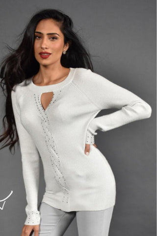 Light Grey Knit Sweater - By Baano