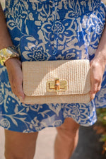 Lilly - Straw Clutch - Bamboo Toggle