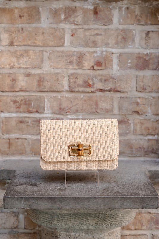 Lilly - Straw Clutch - Bamboo Toggle