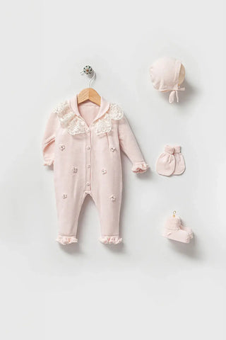 Lily Pink Newborn Girl Coming Home Set (5 Pcs) - By Baano
