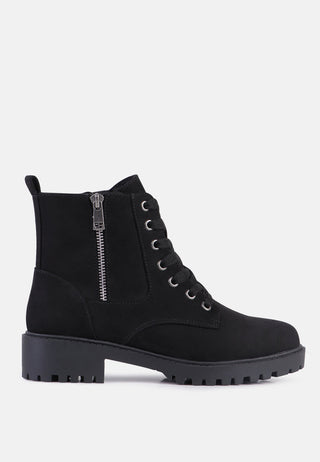 lina wide fit lace-up boots with side zipper