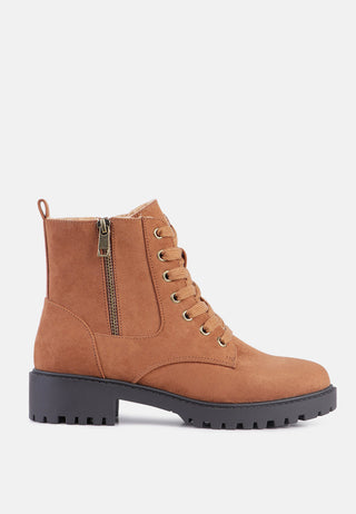 lina wide fit lace-up boots with side zipper