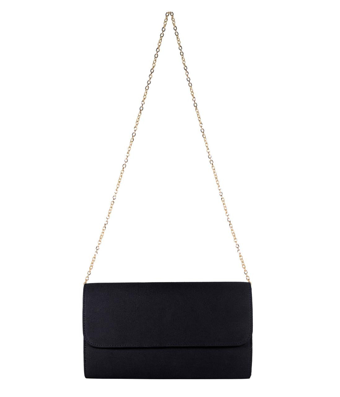 Avery Clutch - Black - XL Gold Charms