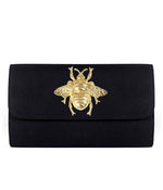 Avery Clutch - Black - XL Gold Charms
