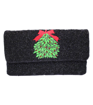 Black Mistletoe - Beaded Clutch