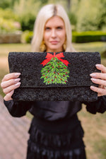Black Mistletoe - Beaded Clutch