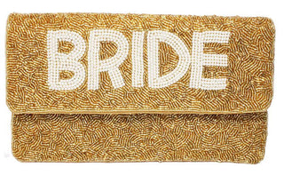 Bride Gold and Pearl - Beaded Clutch