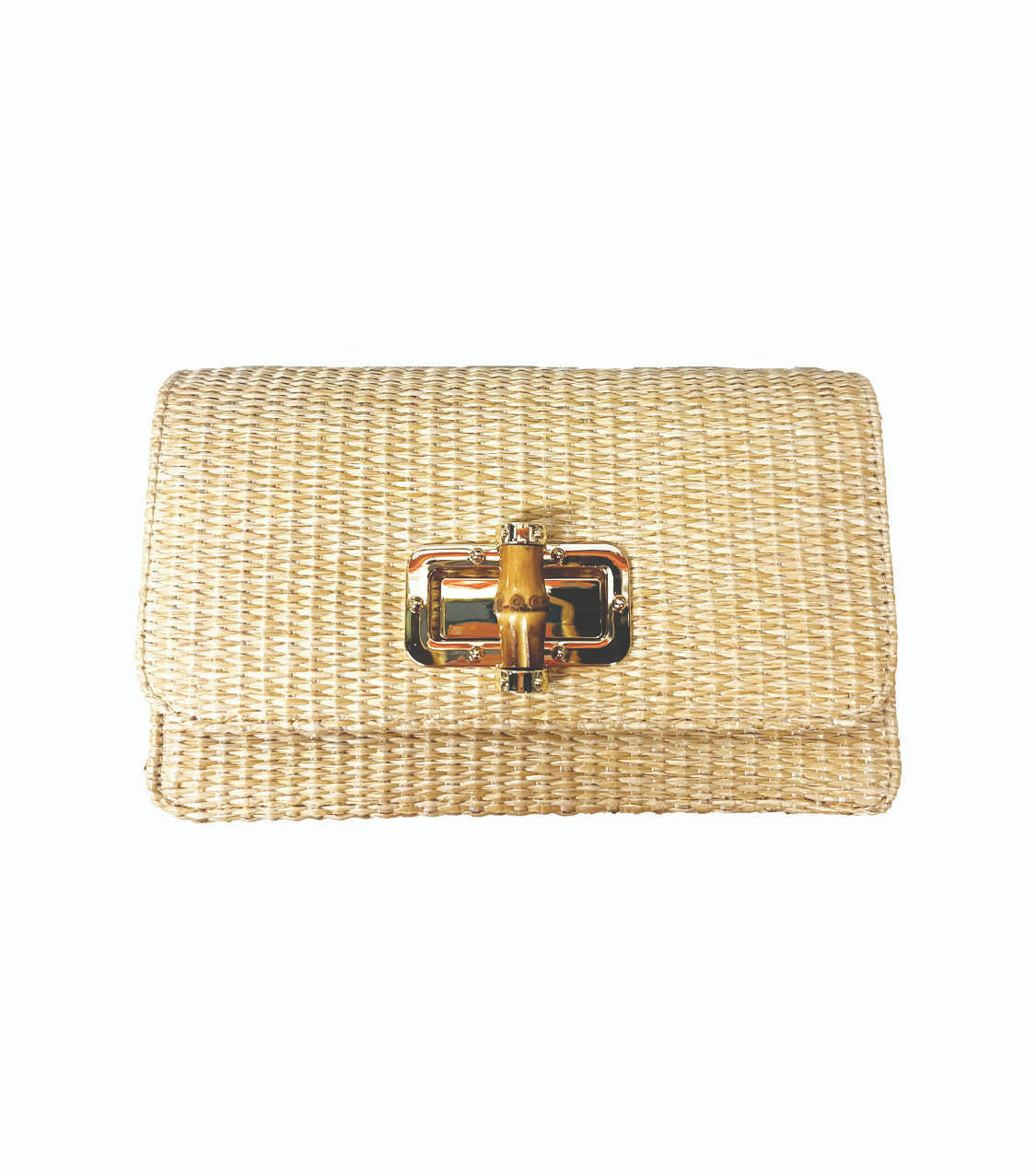 Lilly - Straw Clutch - Bamboo Toggle